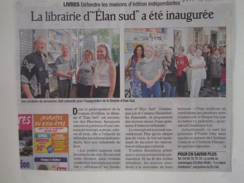 librairie de la maison d'édition Elan Sud
233 rue des Phocéens - 84100 Orange