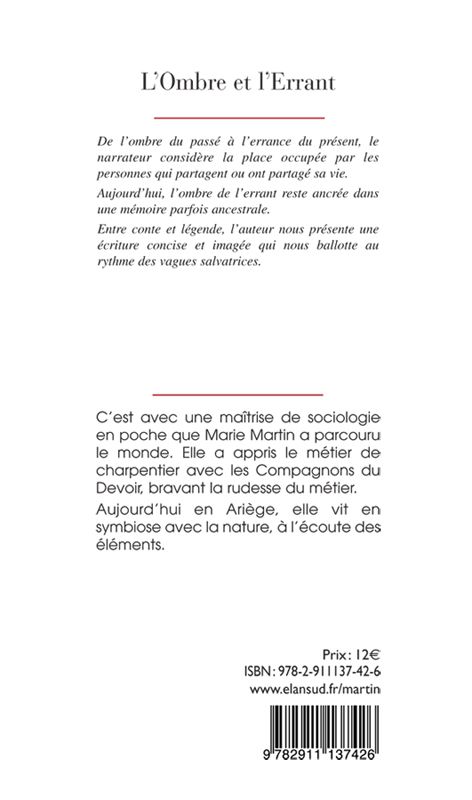 L'Ombre et l'Errant, roman de Marie Martin