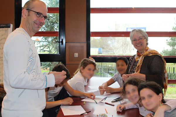Denise Déjean, Jean Dherbey et Dominique Lin en ateliers et dédicaces